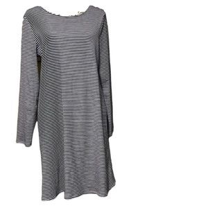 Navy and white striped dress